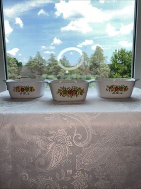 Vintage CorningWare Spice of Life Le Persil Petite Pan x 3